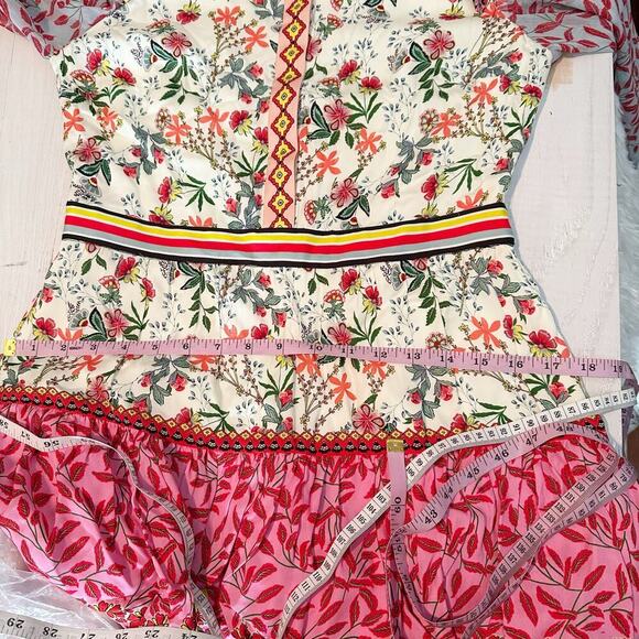 Alice and Olivia Kathy Ruffled Mini Sheath Dress Size US 6  Meadow Magic - Picture 13 of 15